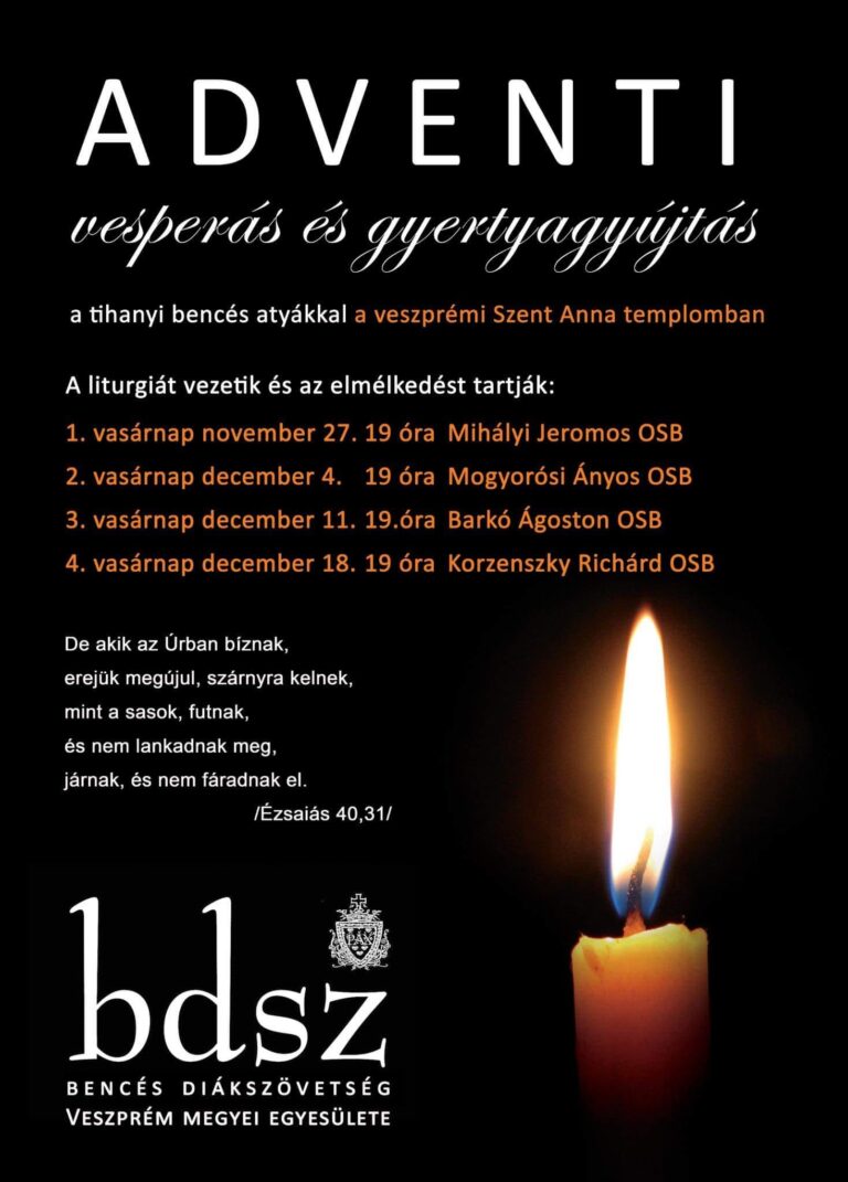 Adventi vesperás és gyertyagyújtás