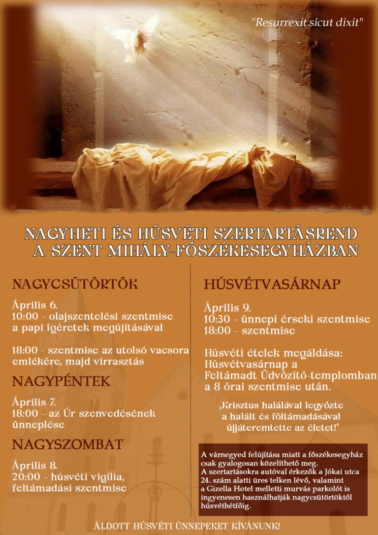 Nagyheti és húsvéti szertartások a Szent Mihály-Főszékesegyházban