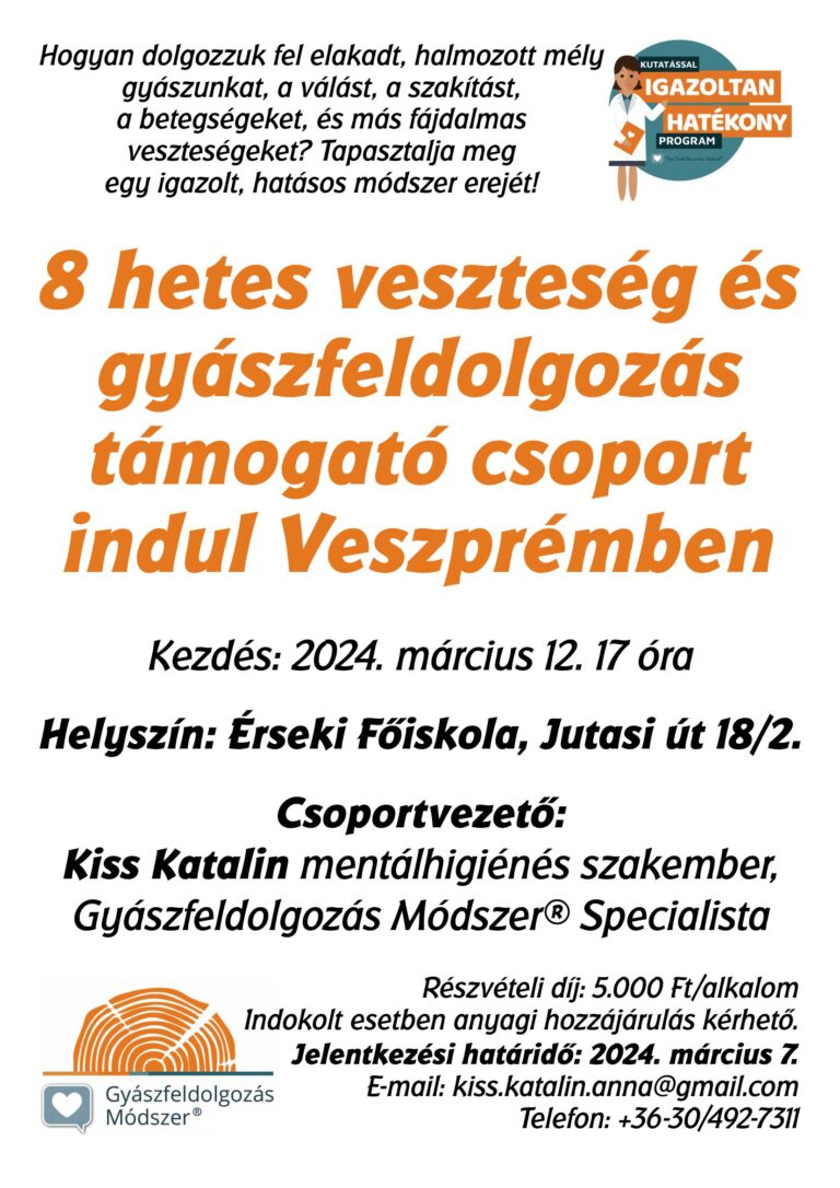 Gyászfeldolgozó támogató csoport indul Veszprémbe