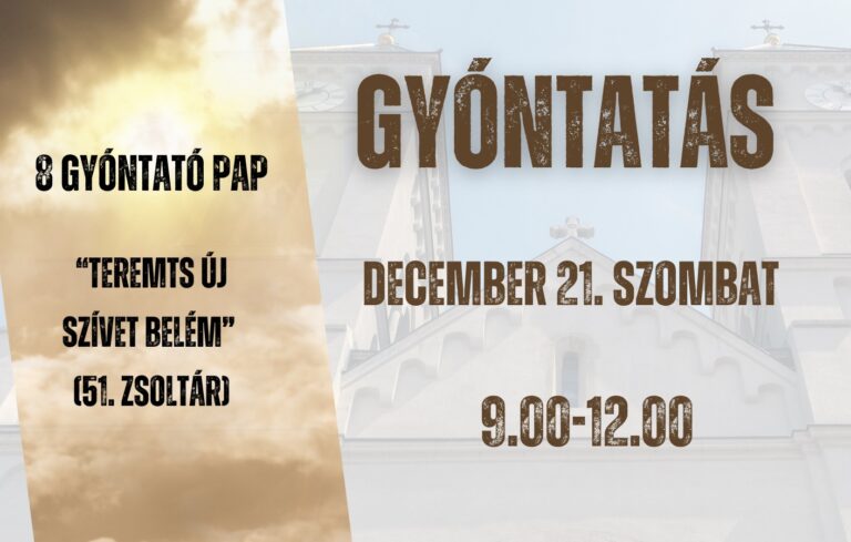 Decemberi városi gyóntatás
